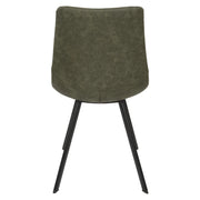 Markley Leather Dining Chair With Black/Gold Metal Legs (Open Box) - Elax Furniture