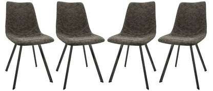 Markley Modern Leather Dining Chair With Metal Legs Set of 4 - Elax Furniture