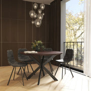 Markley Leather Dining Chair With Black/Gold Metal Legs (Open Box) - Elax Furniture