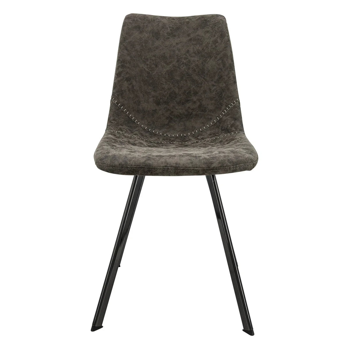 Markley Leather Dining Chair With Black/Gold Metal Legs (Open Box) - Elax Furniture