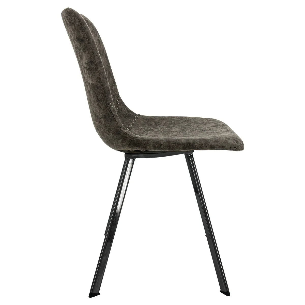 Markley Leather Dining Chair With Black/Gold Metal Legs (Open Box) - Elax Furniture