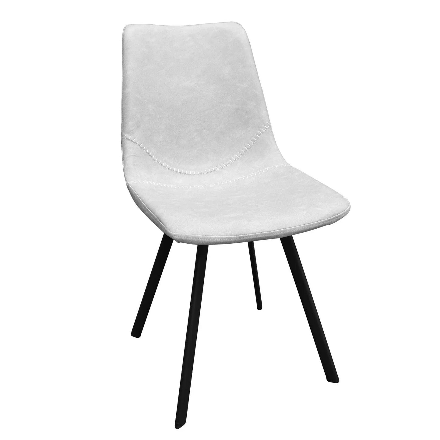 Markley Modern Leather Dining Chair With Metal Legs Set of 2 - Elax Furniture