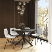 Markley Leather Dining Chair With Black/Gold Metal Legs (Open Box) - Elax Furniture
