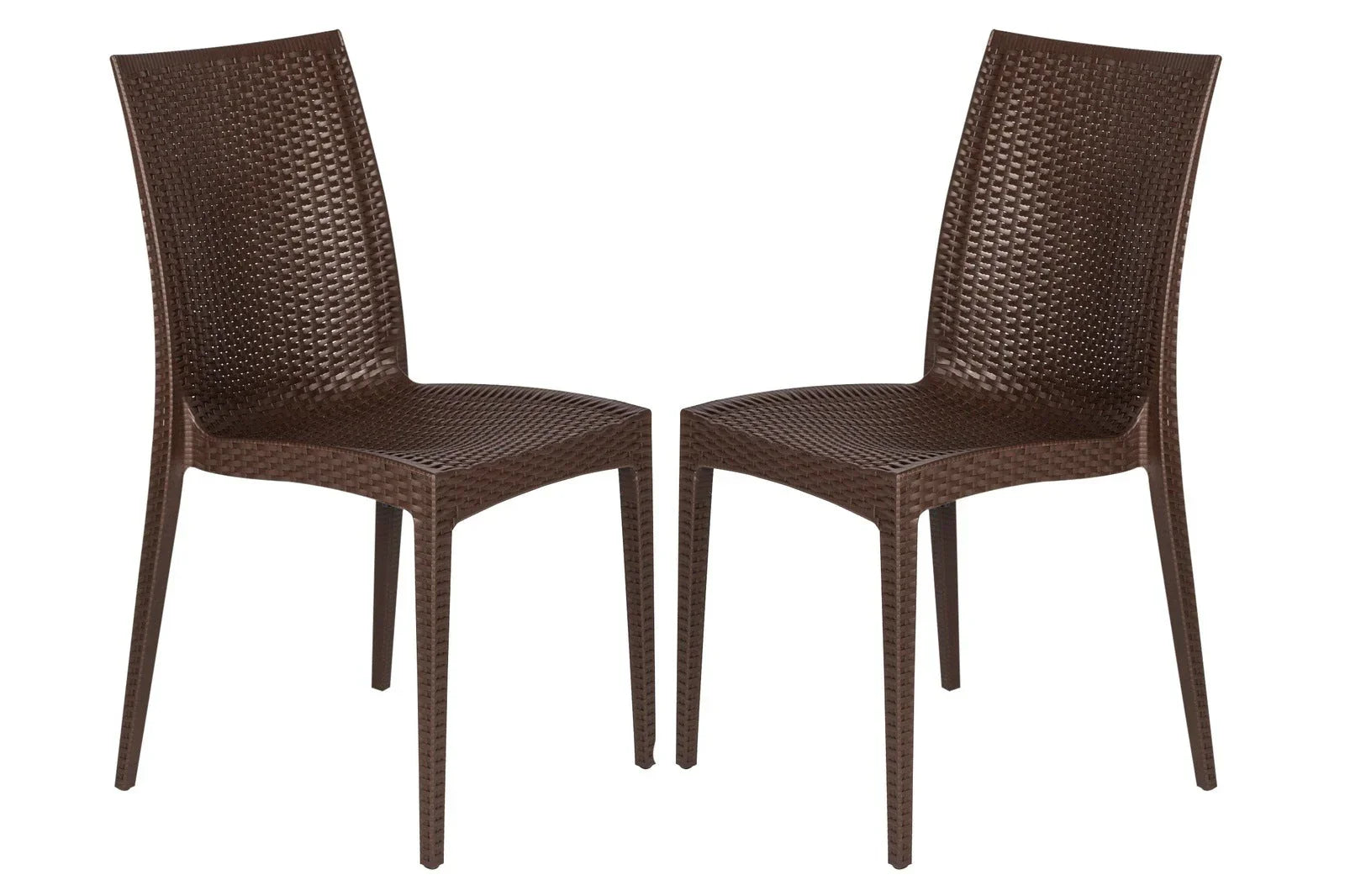 Mace Patio Outdoor Dining Chair with Weave Design in Polypropylene Set of 2 - Elax Furniture