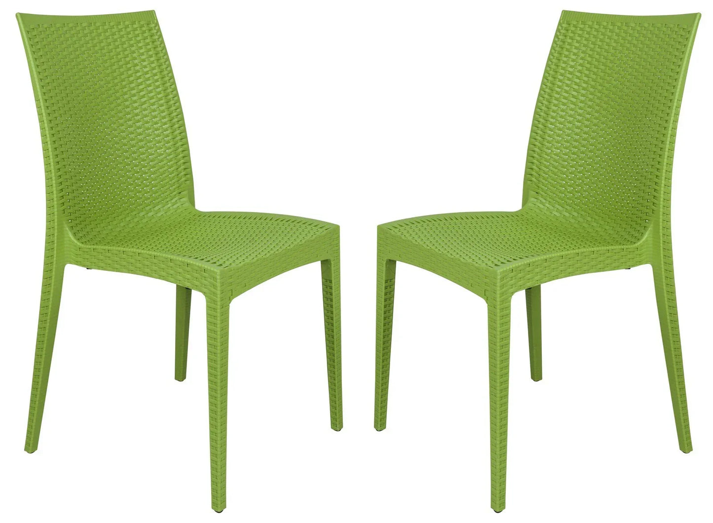 Mace Patio Outdoor Dining Chair with Weave Design in Polypropylene Set of 2 - Elax Furniture
