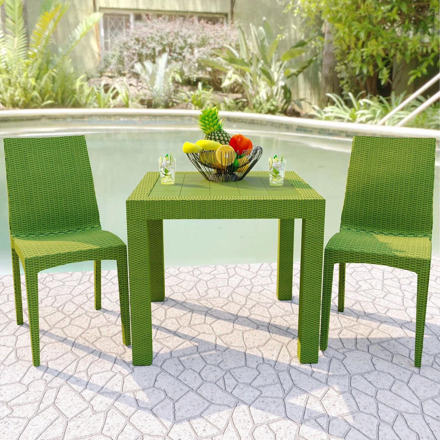 Mace Patio Outdoor Dining Chair with Weave Design in Polypropylene - Elax Furniture