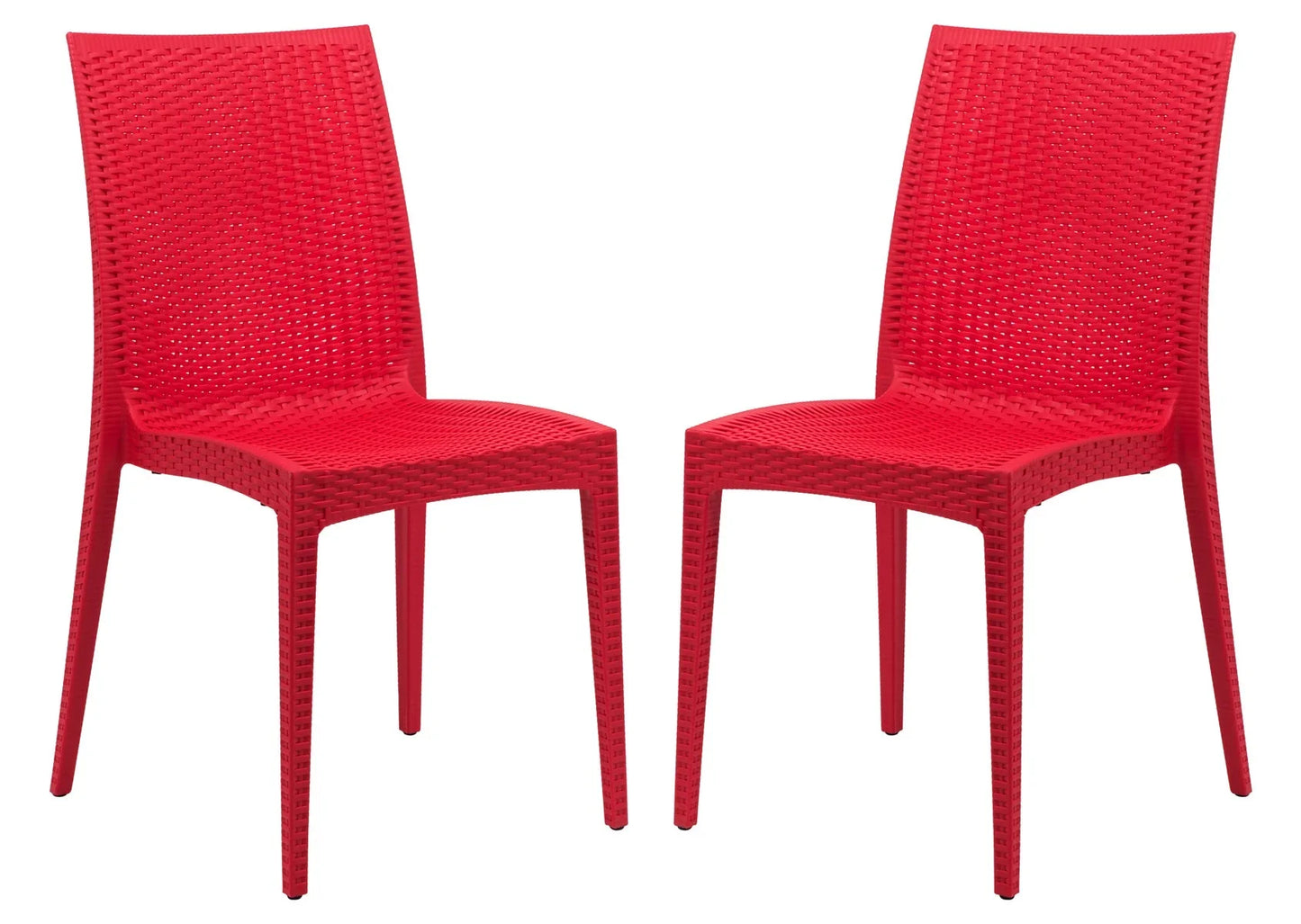 Mace Patio Outdoor Dining Chair with Weave Design in Polypropylene Set of 2 - Elax Furniture