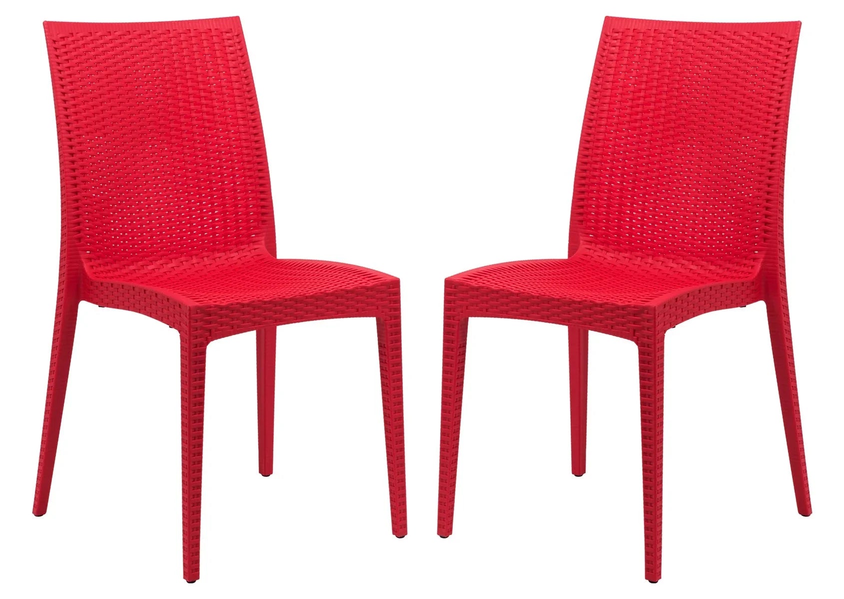 Mace Patio Outdoor Dining Chair with Weave Design in Polypropylene Set of 2 - Elax Furniture