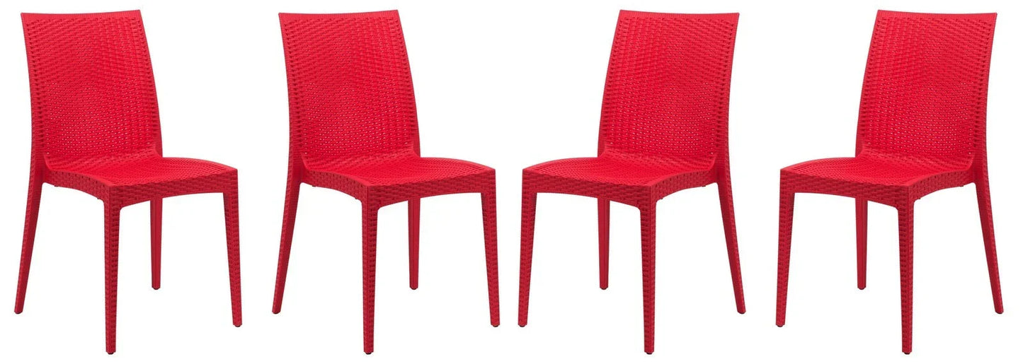 Mace Patio Outdoor Dining Chair with Weave Design in Polypropylene Set of 4 - Elax Furniture