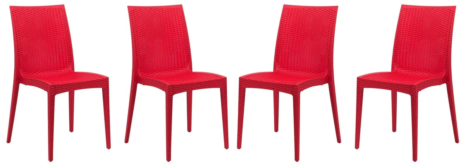 Mace Patio Outdoor Dining Chair with Weave Design in Polypropylene Set of 4 - Elax Furniture