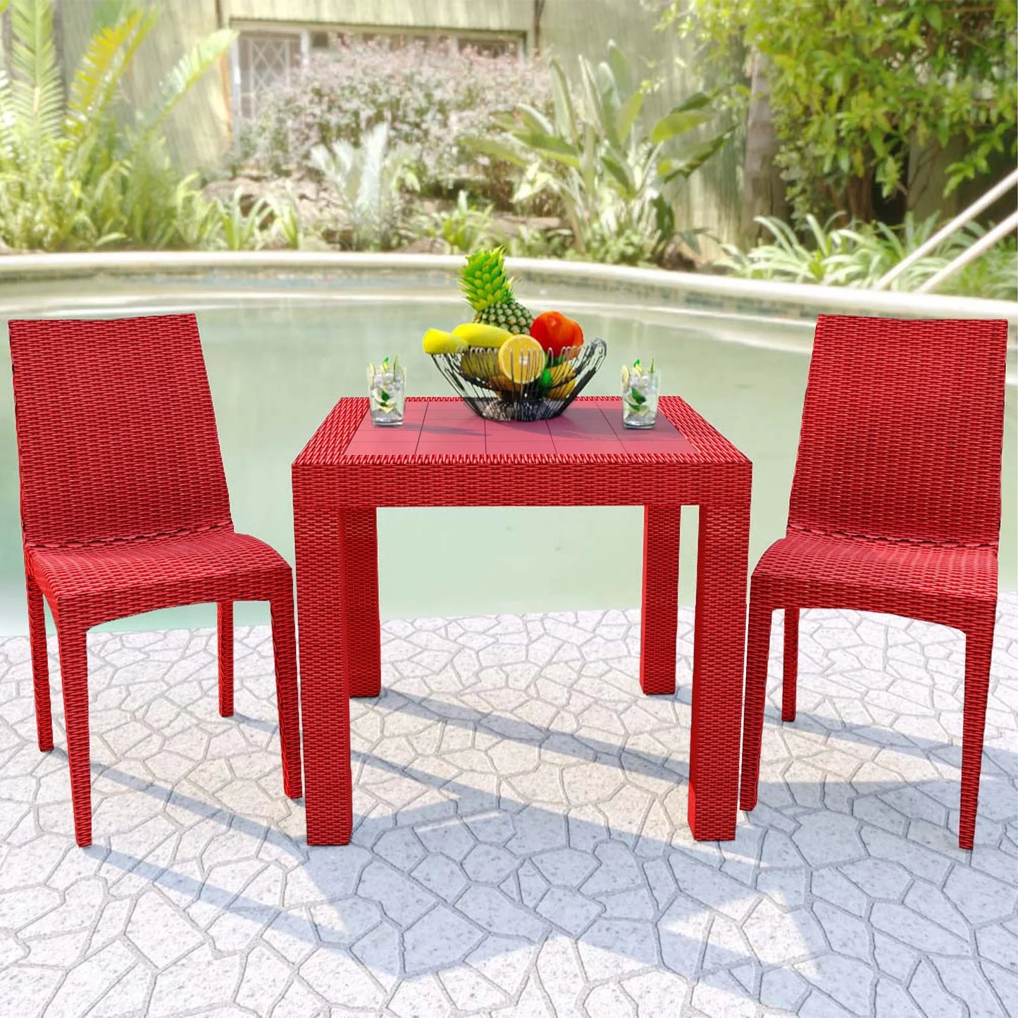 Mace Patio Outdoor Dining Chair with Weave Design in Polypropylene - Elax Furniture