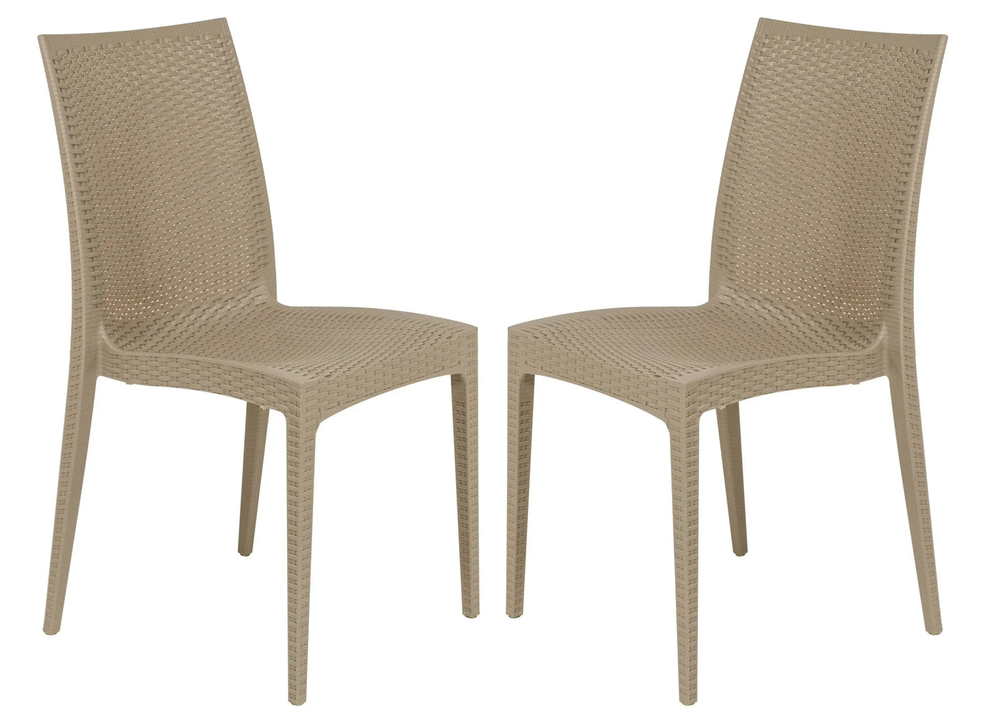 Mace Patio Outdoor Dining Chair with Weave Design in Polypropylene Set of 2 - Elax Furniture