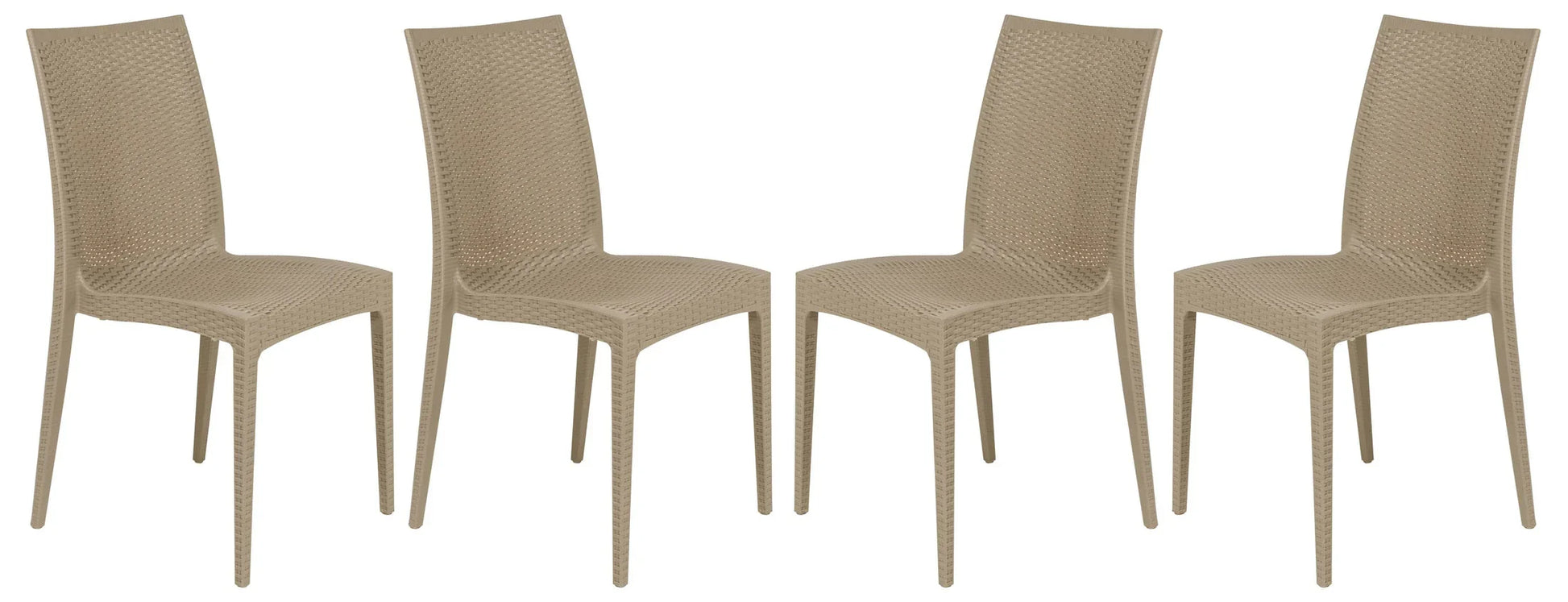 Mace Patio Outdoor Dining Chair with Weave Design in Polypropylene Set of 4 - Elax Furniture