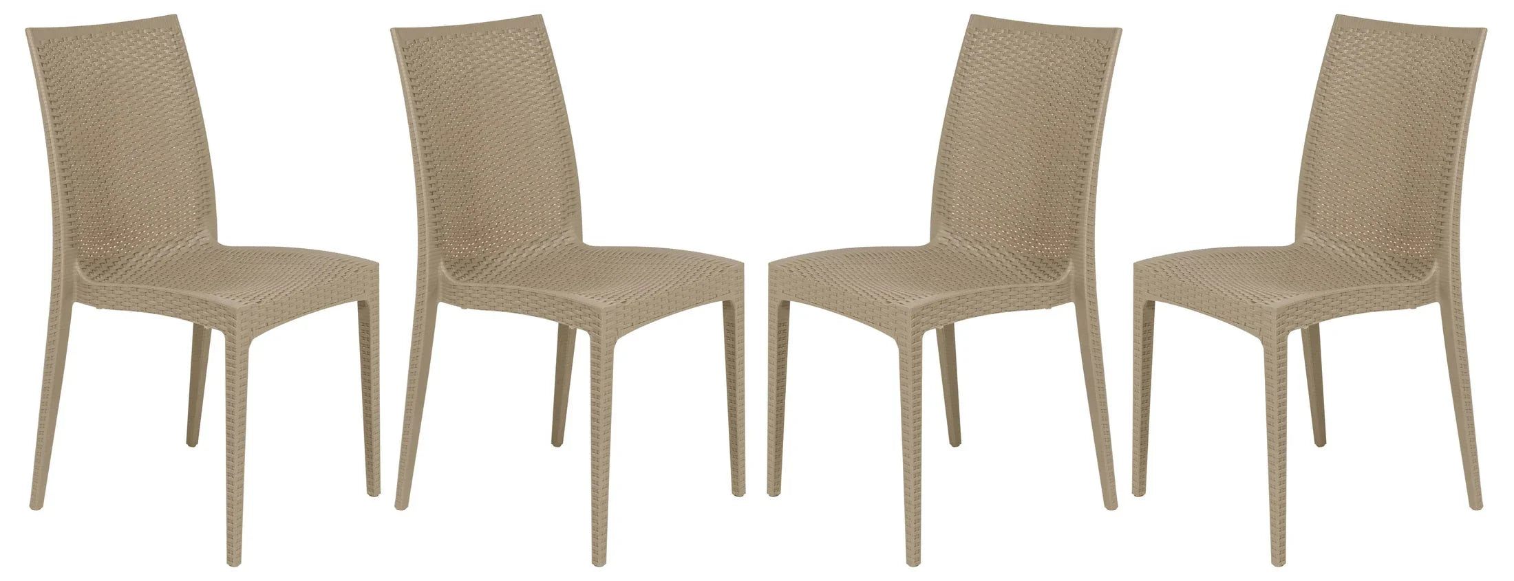Mace Patio Outdoor Dining Chair with Weave Design in Polypropylene Set of 4 - Elax Furniture