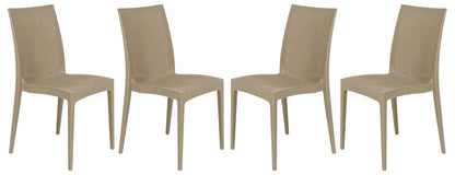 Mace Patio Outdoor Dining Chair with Weave Design in Polypropylene Set of 4 - Elax Furniture
