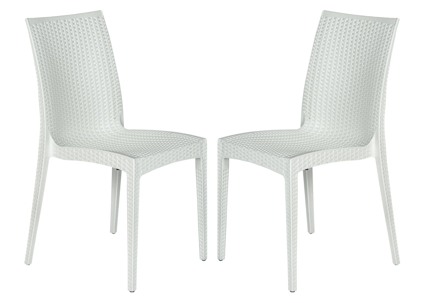 Mace Patio Outdoor Dining Chair with Weave Design in Polypropylene Set of 2 - Elax Furniture