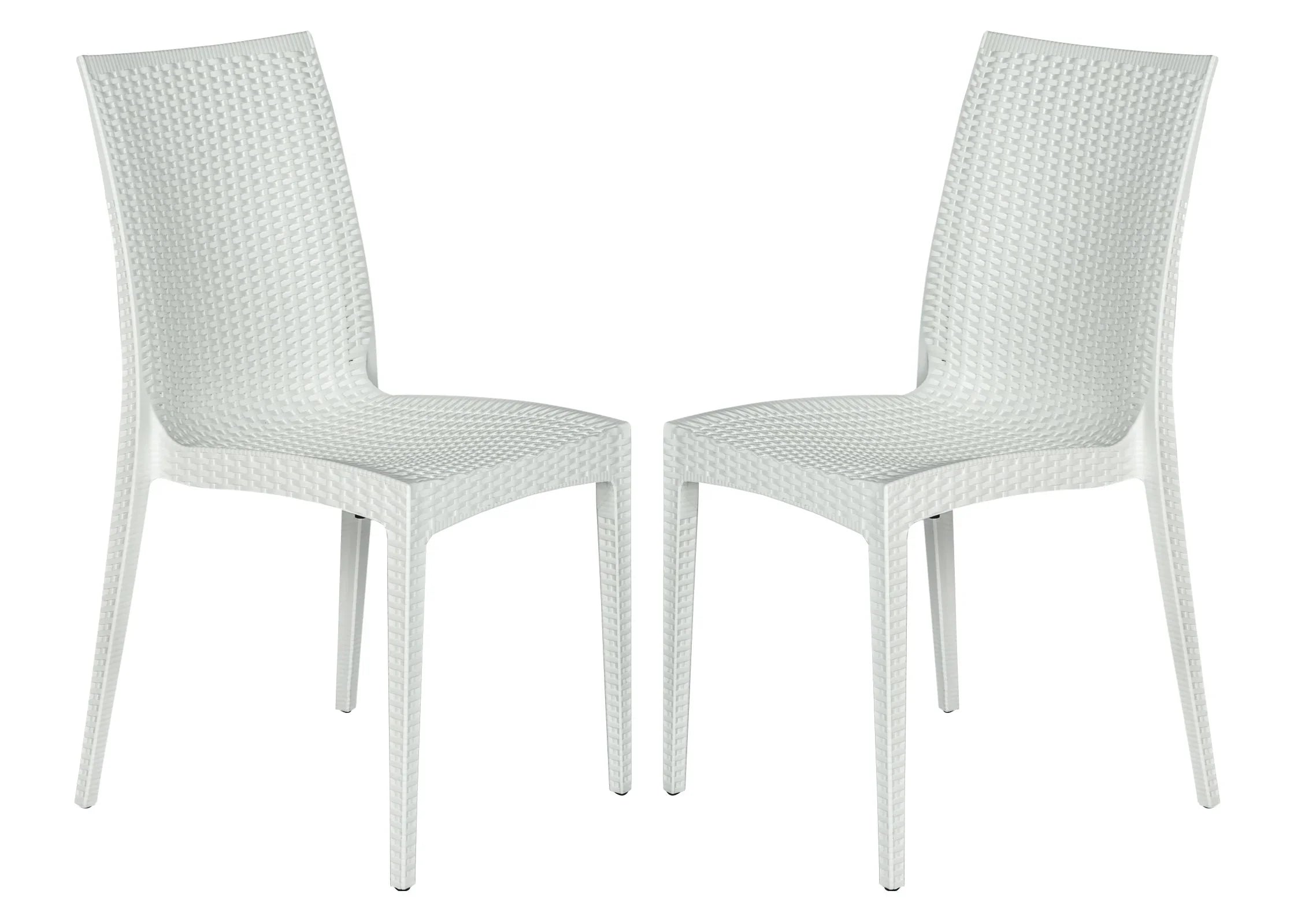 Mace Patio Outdoor Dining Chair with Weave Design in Polypropylene Set of 2 - Elax Furniture