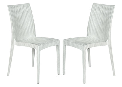 Mace Patio Outdoor Dining Chair with Weave Design in Polypropylene Set of 2 - Elax Furniture