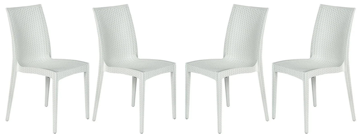 Mace Patio Outdoor Dining Chair with Weave Design in Polypropylene Set of 4 - Elax Furniture