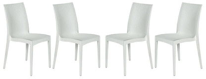 Mace Patio Outdoor Dining Chair with Weave Design in Polypropylene Set of 4 - Elax Furniture