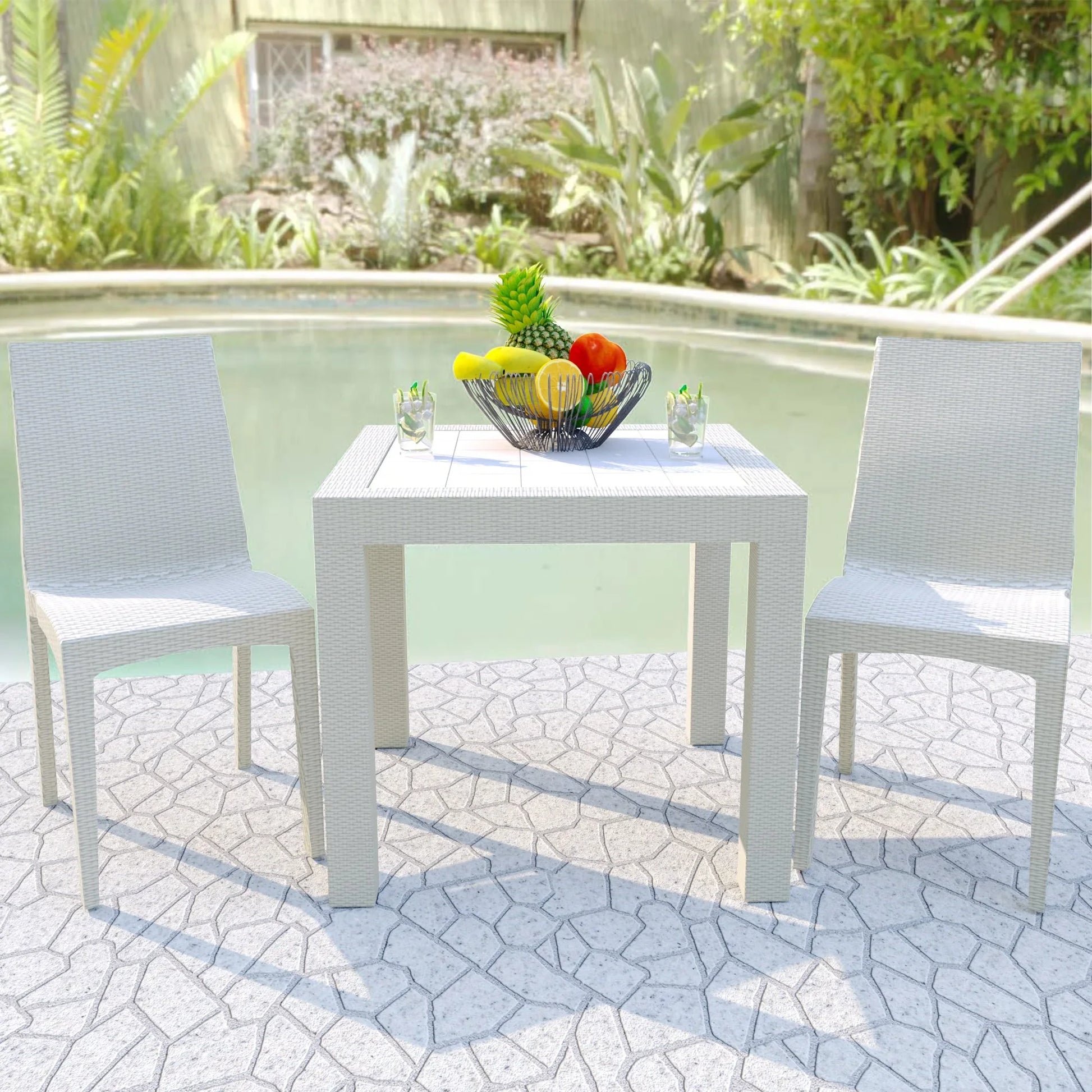 Mace Patio Outdoor Dining Chair with Weave Design in Polypropylene - Elax Furniture