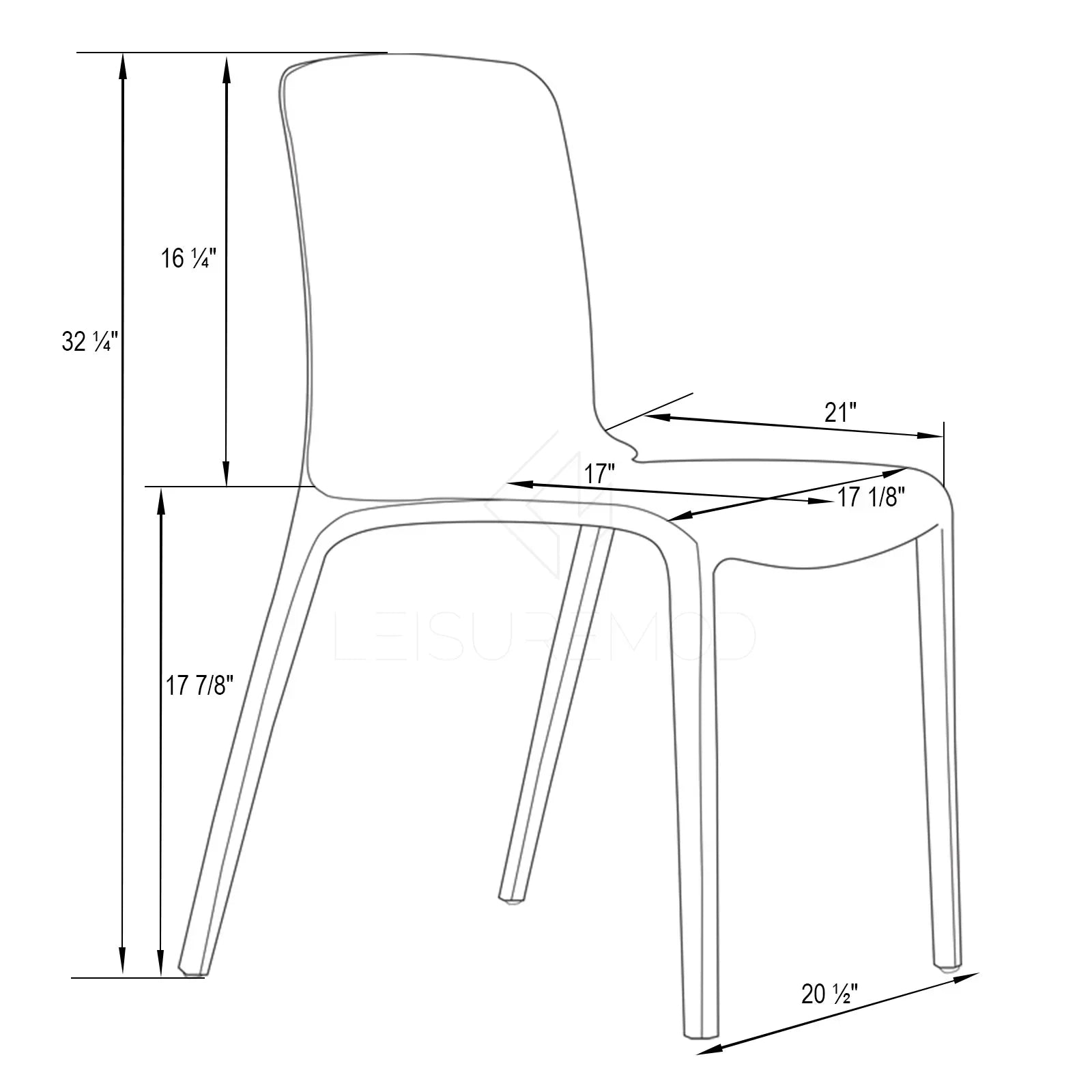 Murray Stackable Dining Side Chair in Plastic - Elax Furniture