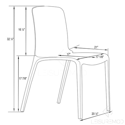 Murray Stackable Dining Side Chair in Plastic - Elax Furniture