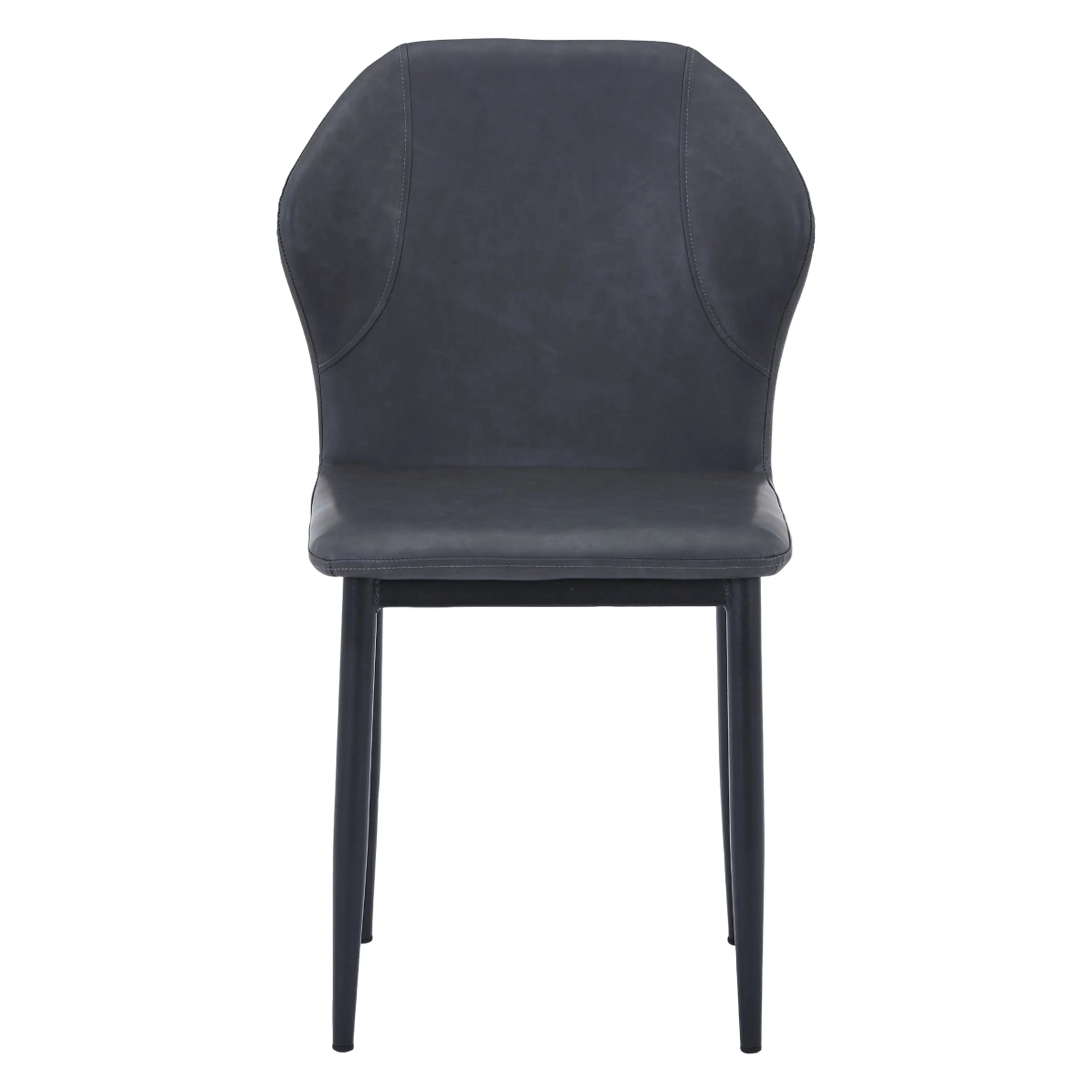 LeisureMod - Mosaic Modern Fabric Upholstered Side Dining Chair with Accent Diamond Stitched Backrest and Metal Legs