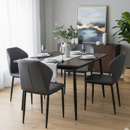 Mosaic Modern Dining Chair Upholstered Fabric Accent Chair with Curved Back