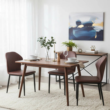 Mosaic Modern Dining Chair Upholstered Fabric Accent Chair with Curved Back