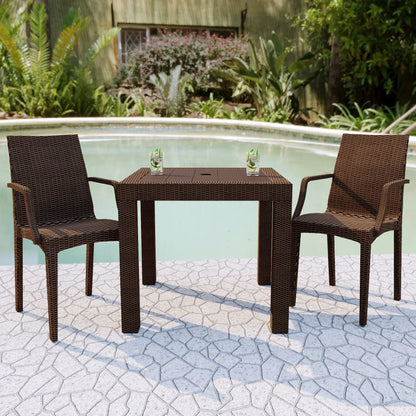 Mace Patio Outdoor Dining Armchair with Weave Design in Polypropylene (Open Box) - Elax Furniture
