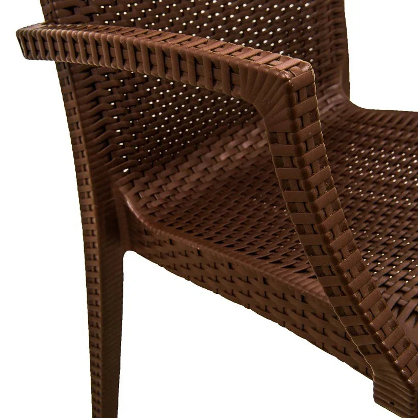 Mace Patio Outdoor Dining Armchair with Weave Design in Polypropylene (Open Box) - Elax Furniture