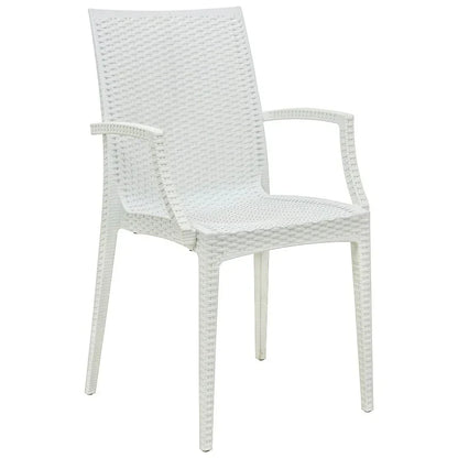 Mace Patio Outdoor Dining Armchair with Weave Design in Polypropylene (Open Box) - Elax Furniture