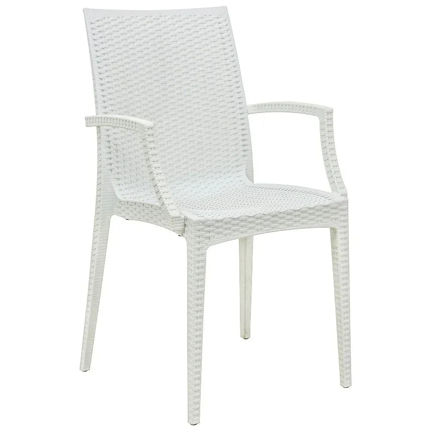 Mace Patio Outdoor Dining Armchair with Weave Design in Polypropylene (Open Box) - Elax Furniture