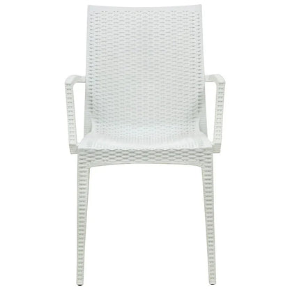 Mace Patio Outdoor Dining Armchair with Weave Design in Polypropylene (Open Box) - Elax Furniture