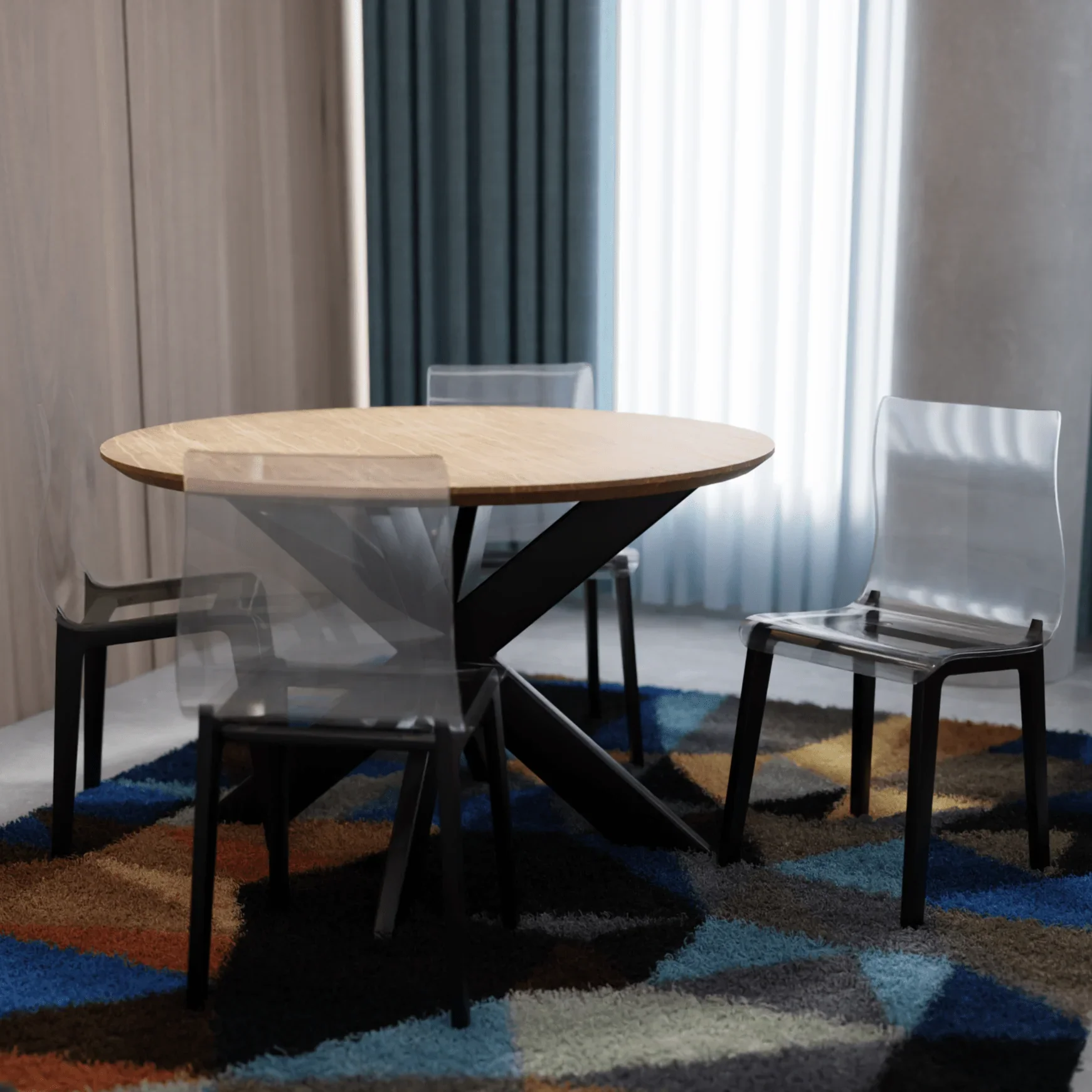 Marsden Modern Dining Side Chair with Beech Wood Legs, Set of 4 - Elax Furniture