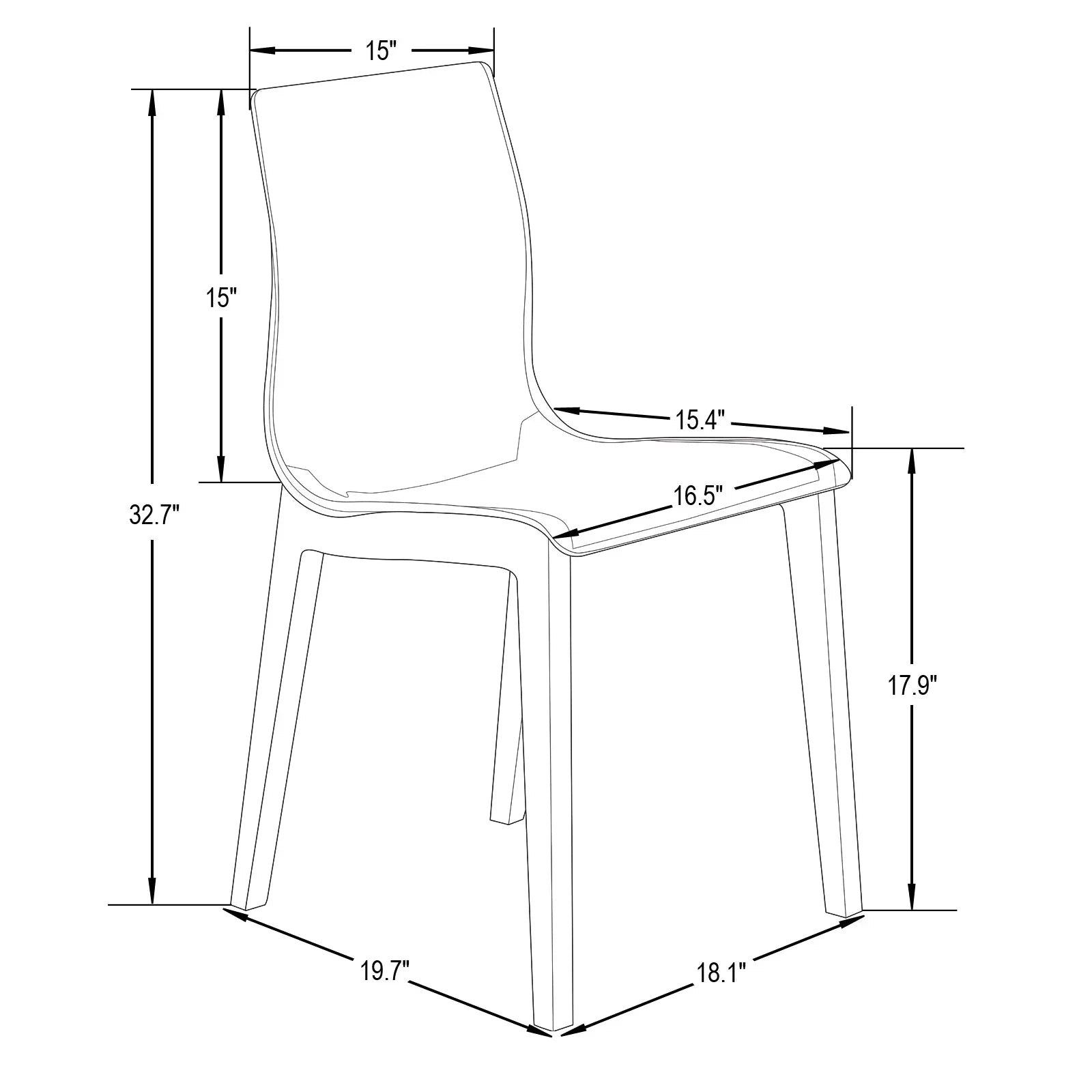 Marsden Modern Dining Side Chair With Beech Wood Legs - Elax Furniture