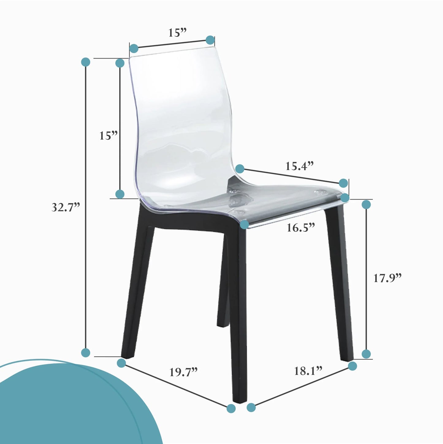 Marsden Modern Dining Side Chair with Beech Wood Legs, Set of 2 - Elax Furniture