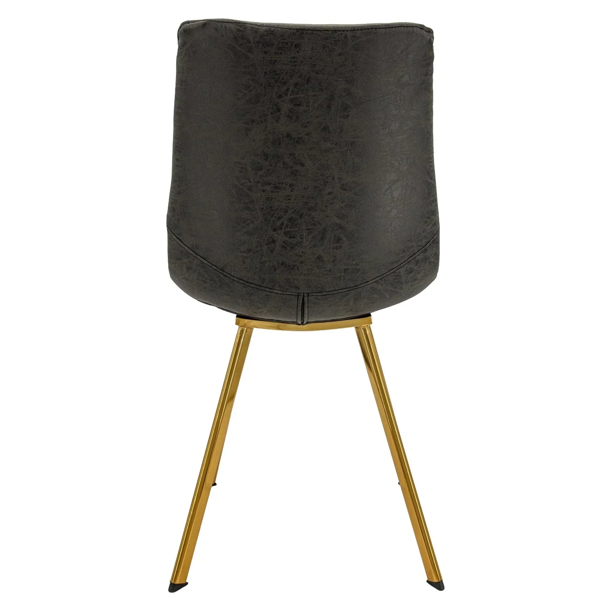 Markley Leather Dining Chair With Black/Gold Metal Legs (Open Box) - Elax Furniture