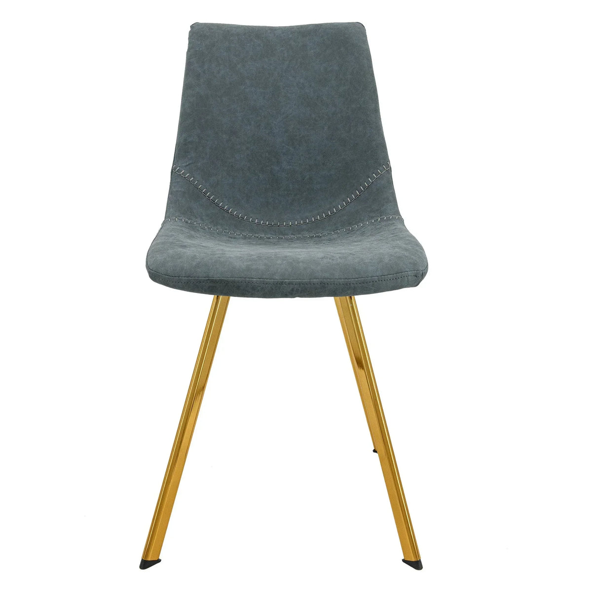 Markley Leather Dining Chair With Black/Gold Metal Legs (Open Box) - Elax Furniture