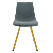 Markley Leather Dining Chair With Black/Gold Metal Legs (Open Box) - Elax Furniture