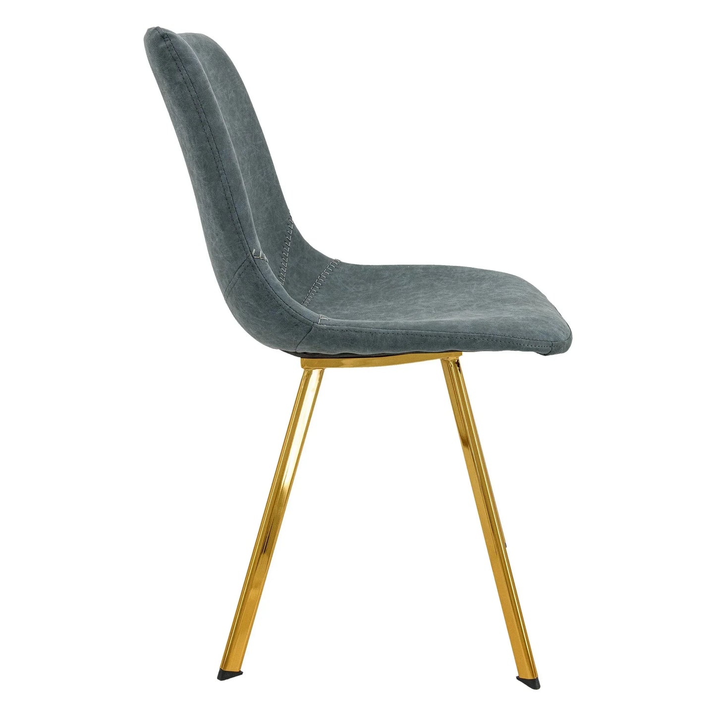 Markley Leather Dining Chair With Black/Gold Metal Legs (Open Box) - Elax Furniture