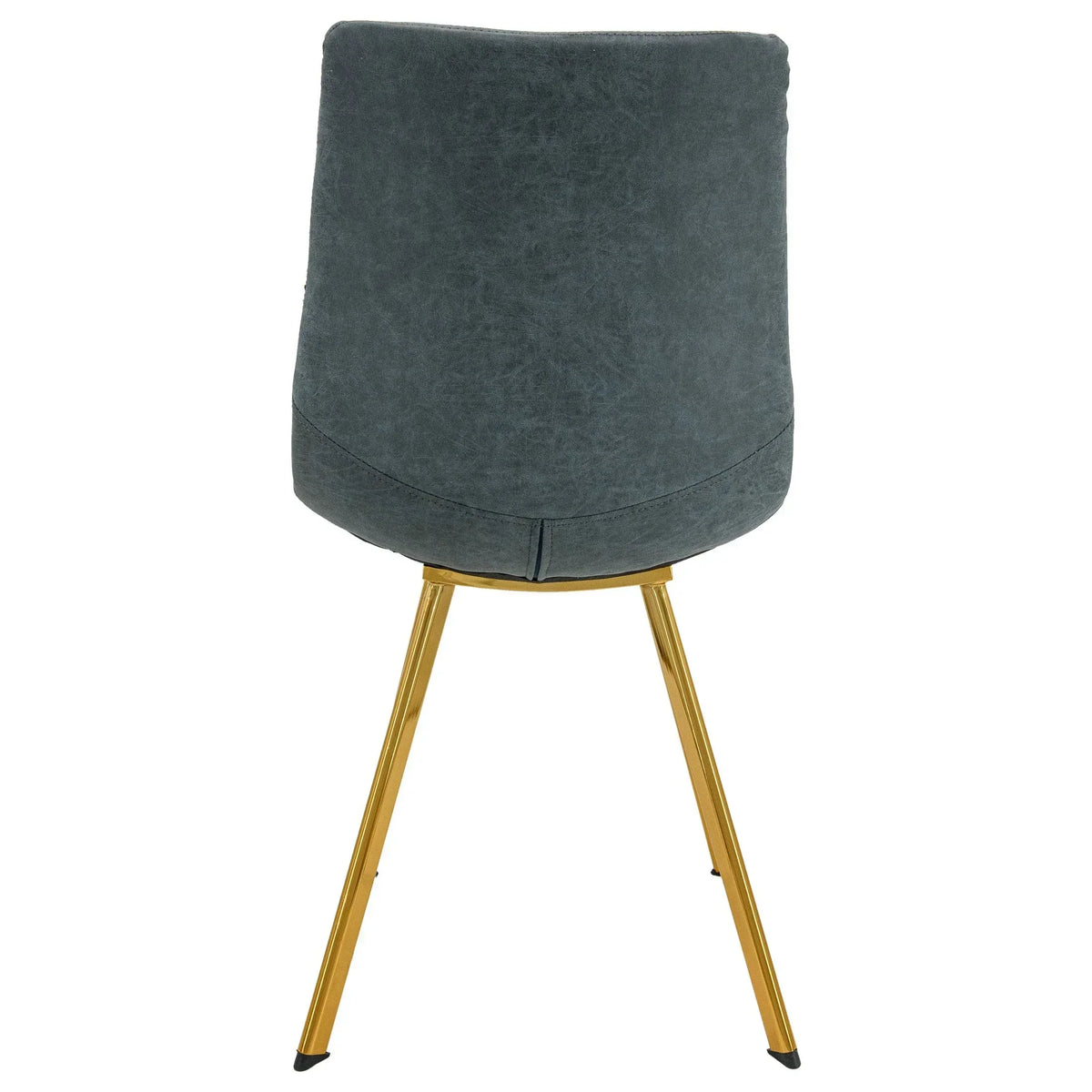 Markley Leather Dining Chair With Black/Gold Metal Legs (Open Box) - Elax Furniture