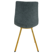 Markley Leather Dining Chair With Black/Gold Metal Legs (Open Box) - Elax Furniture
