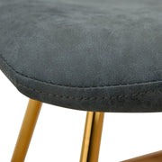 Markley Leather Dining Chair With Black/Gold Metal Legs (Open Box) - Elax Furniture
