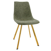 Markley Leather Dining Chair With Black/Gold Metal Legs (Open Box) - Elax Furniture