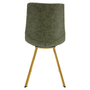 Markley Leather Dining Chair With Black/Gold Metal Legs (Open Box) - Elax Furniture