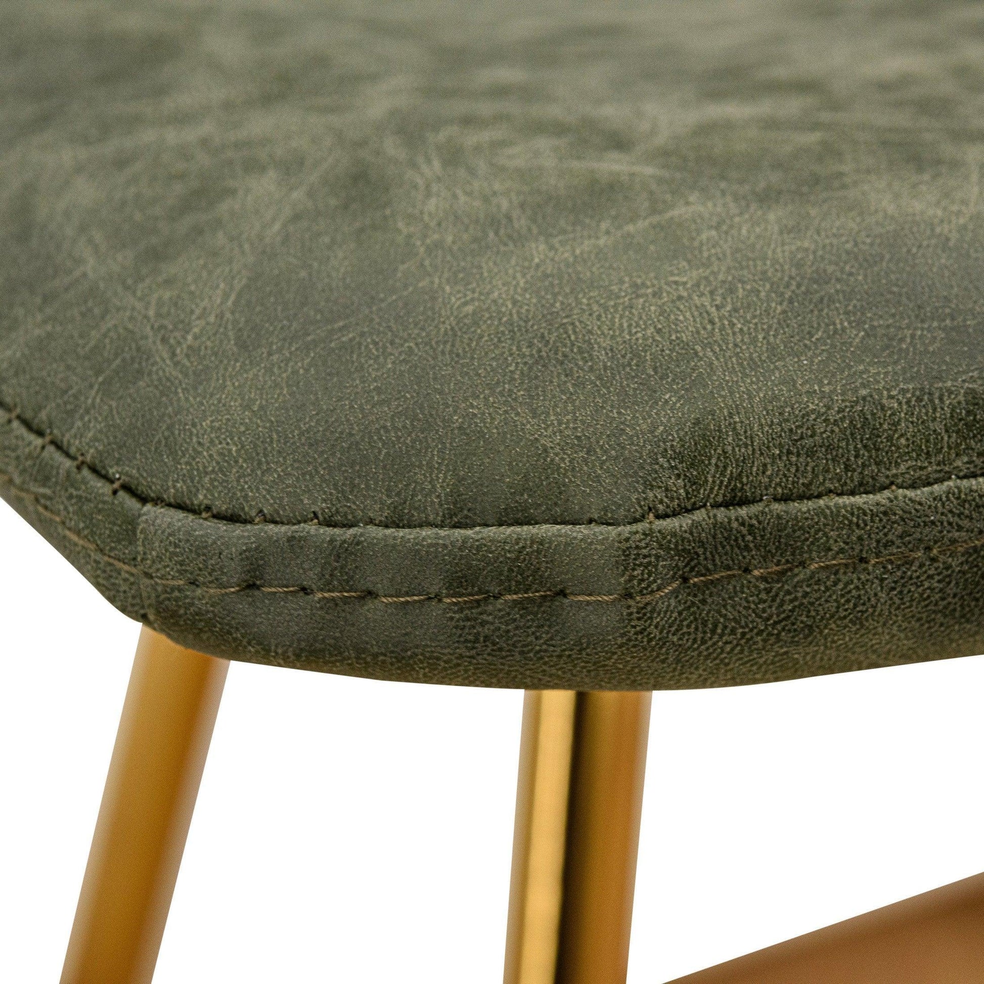 Markley Leather Dining Chair With Black/Gold Metal Legs (Open Box) - Elax Furniture