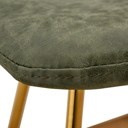 Markley Leather Dining Chair With Black/Gold Metal Legs (Open Box) - Elax Furniture