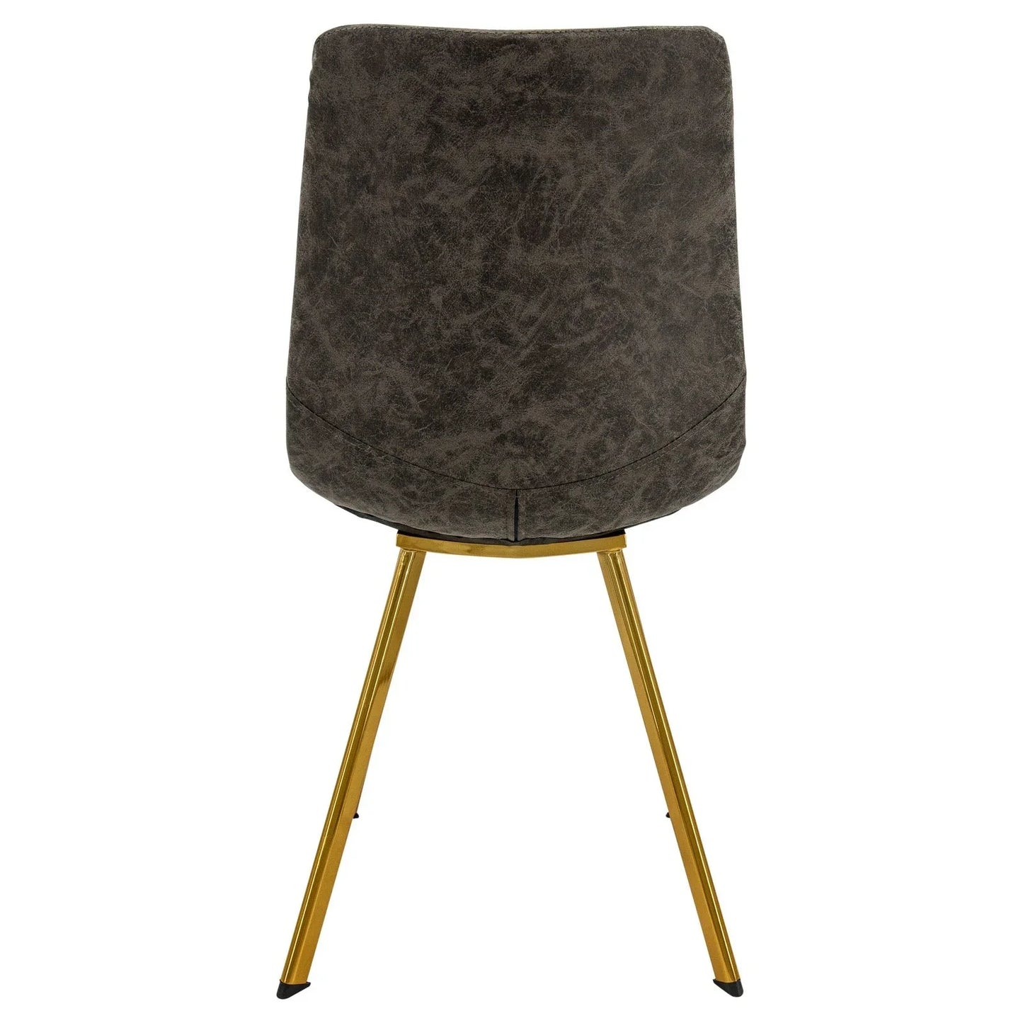Markley Modern Leather Dining Chair With Gold Legs Set of 2 - Elax Furniture
